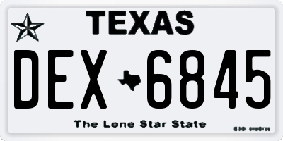 TX license plate DEX6845