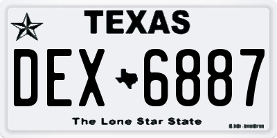 TX license plate DEX6887