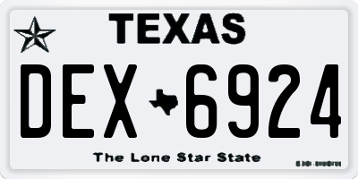TX license plate DEX6924