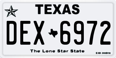 TX license plate DEX6972