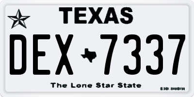 TX license plate DEX7337