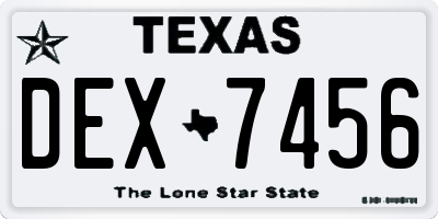 TX license plate DEX7456