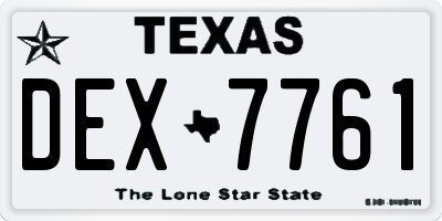 TX license plate DEX7761