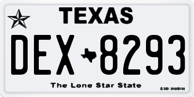 TX license plate DEX8293