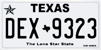 TX license plate DEX9323