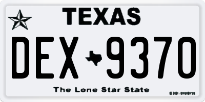 TX license plate DEX9370