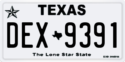 TX license plate DEX9391