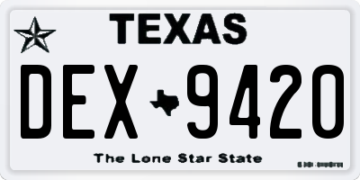 TX license plate DEX9420