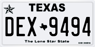 TX license plate DEX9494