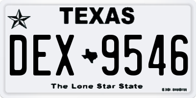 TX license plate DEX9546