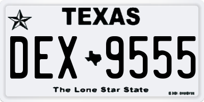 TX license plate DEX9555