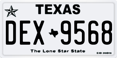 TX license plate DEX9568
