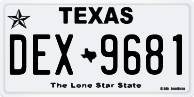 TX license plate DEX9681