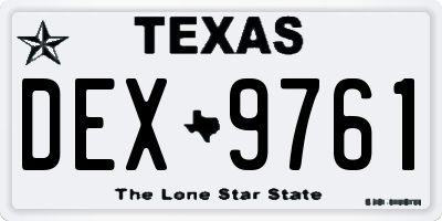 TX license plate DEX9761
