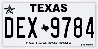 TX license plate DEX9784