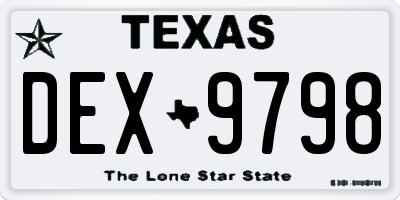 TX license plate DEX9798