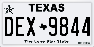 TX license plate DEX9844