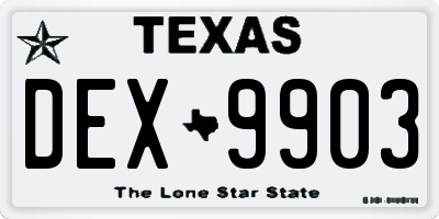 TX license plate DEX9903