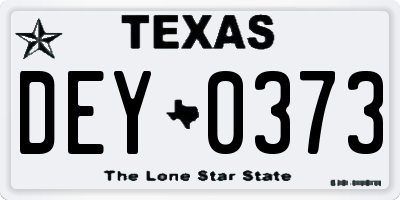 TX license plate DEY0373