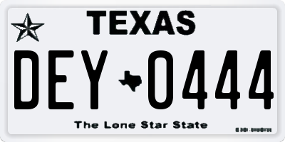 TX license plate DEY0444