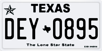 TX license plate DEY0895