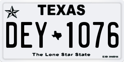 TX license plate DEY1076