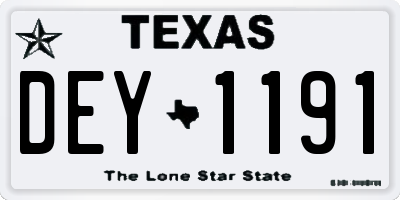 TX license plate DEY1191