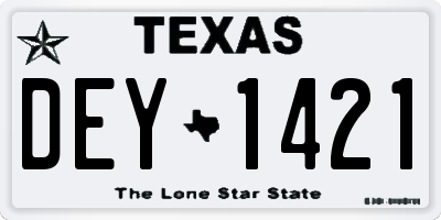 TX license plate DEY1421