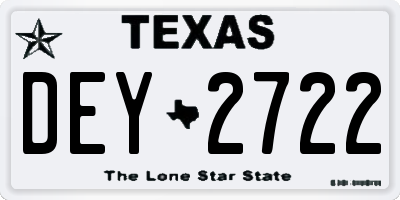 TX license plate DEY2722