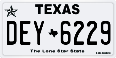TX license plate DEY6229