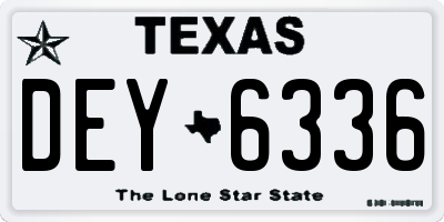TX license plate DEY6336