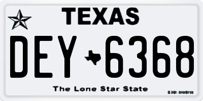 TX license plate DEY6368
