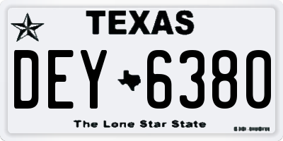 TX license plate DEY6380