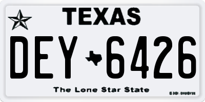TX license plate DEY6426