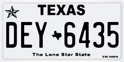 TX license plate DEY6435
