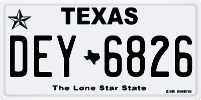 TX license plate DEY6826