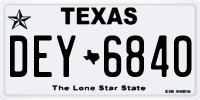 TX license plate DEY6840