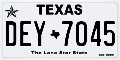 TX license plate DEY7045
