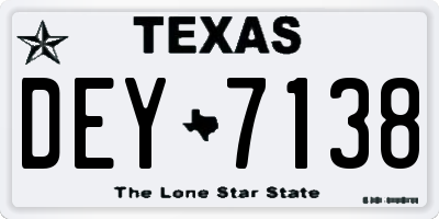 TX license plate DEY7138