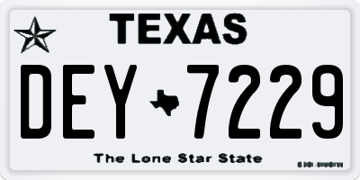 TX license plate DEY7229