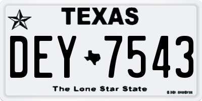 TX license plate DEY7543
