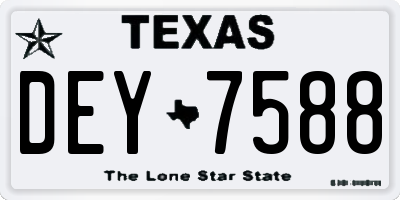 TX license plate DEY7588