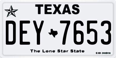 TX license plate DEY7653