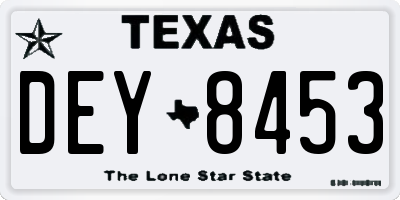 TX license plate DEY8453