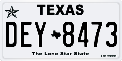 TX license plate DEY8473