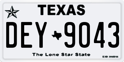 TX license plate DEY9043