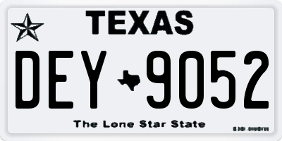 TX license plate DEY9052