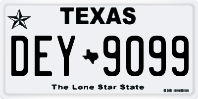 TX license plate DEY9099