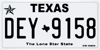 TX license plate DEY9158