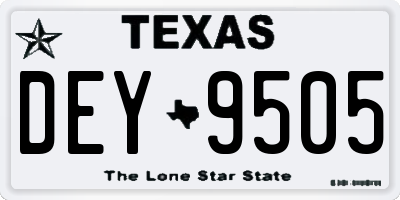 TX license plate DEY9505